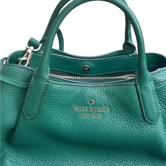 Kate Spade New York Dumpling Small Satchel Handbag Green Leather